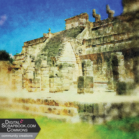 Mexican Spice Photo Paper - Watercolour - 05 Chichen Itza 03