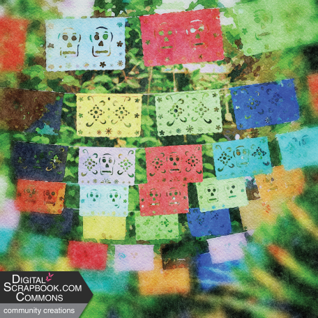 Mexican Spice Photo Paper - Watercolour - 06 Day Of The Dead Papel Picado