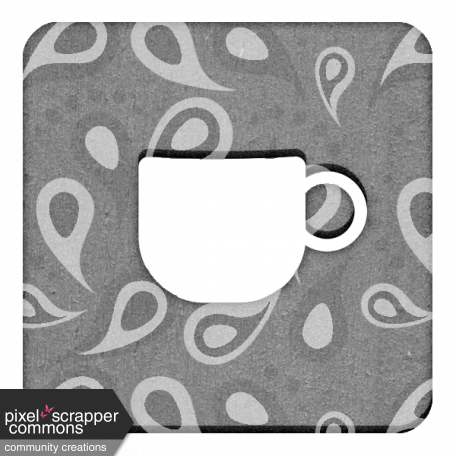 Grayscale Chipboard Square Paisley Mug Chip