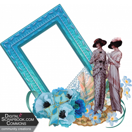 Azure Floral Frame