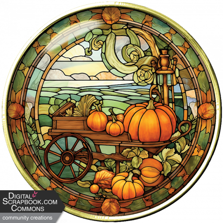 Pumpkin Harvest Stained Glass