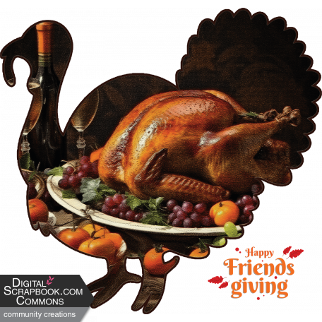 Turkey Friendsgiving / Thanksgiving Dinner Element