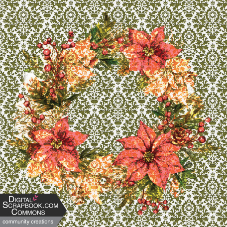 Damask & Wreath Background