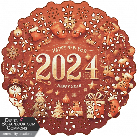 2024 Mat Graphic By Chitra David DigitalScrapbook Com Digital   2024 Mat Graphic Mandala New Year Lace Cream Beige Brown 