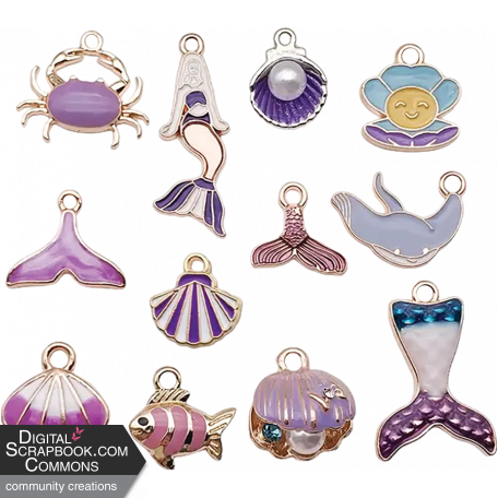 Extracted Ocean Life Charms #04 Lavender