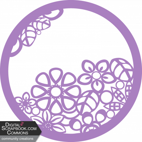 Cutout Flower Frame or decorative element in Purple