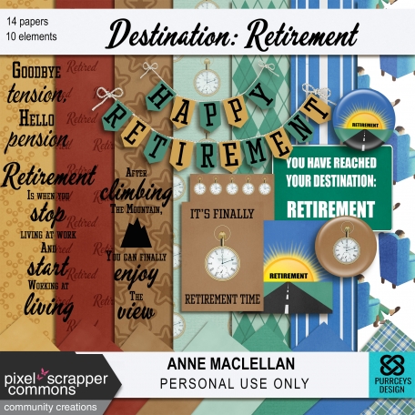 Destination: Retirement Kit by Anne MacLellan graphics kit ...