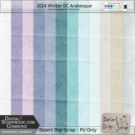 2024 Winter DC Arabesque By Tricia Ptktj Graphics Kit   2024 Winter Dc Arabesque Kit Paper Folded Texture Butterflies Teal Blue Purple Pink White Tan 