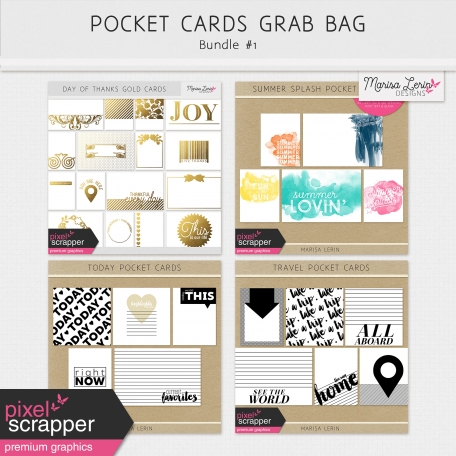 Pocket Cards Grab Bag Bundle #1 by Marisa Lerin | DigitalScrapbook.com ...