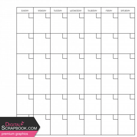 Build-a-calendar 6 week Calendar template graphic by Gina Jones ...