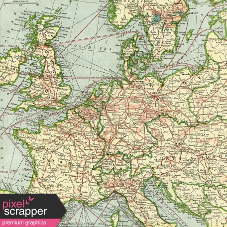 Vintage Maps Kit - Map 05 - Europe