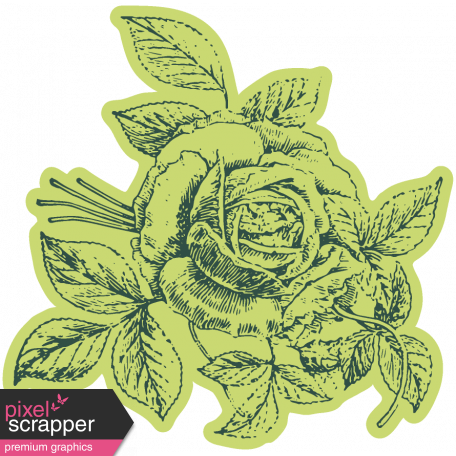 The Good Life July Elements - Print Rose Green