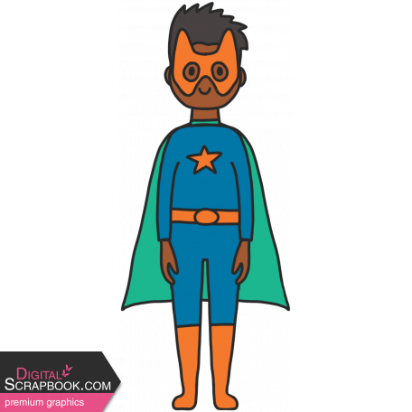 draw it 3 superhero kids 3b graphic kid school halloween costume illustration clip art orange teal