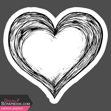 This Is Spooky Stickers: B&W Heart 1