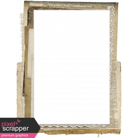 Jane - Frames - Stacked Torn Paper & Lace - Frame 5