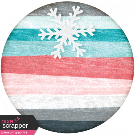 Winter Fun - Snow Baby Round Tag Striped Snowflake
