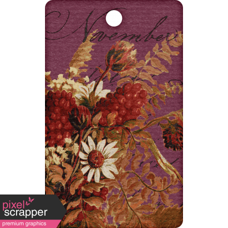 Autumn Bramble Floral Tag