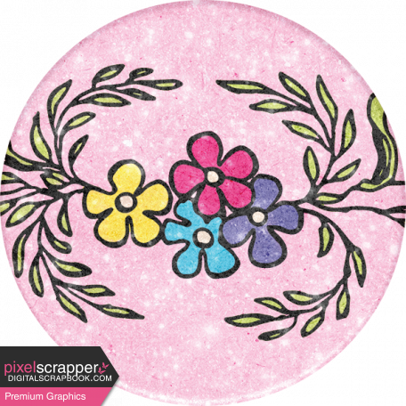 Sparkle And Shine Mini Round Sticker Flowers graphic by ...