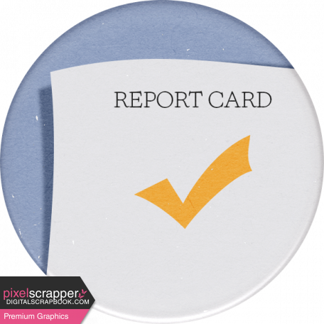 Backpack And Pencils Round Sticker Report Card