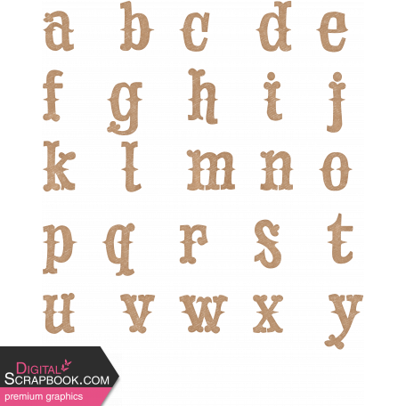 Baking Days Alpha Sheet Lowercase - Brown 