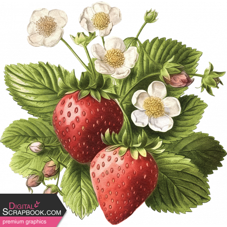 Old Fashioned Summer Sticker strawberry. graphic by Jessica Dunn ️ ...