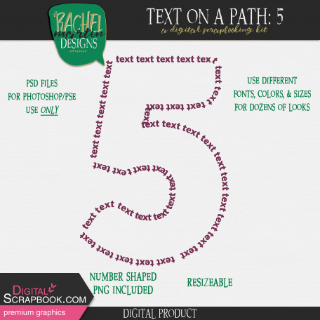 Text On A Path: Numbers: 5