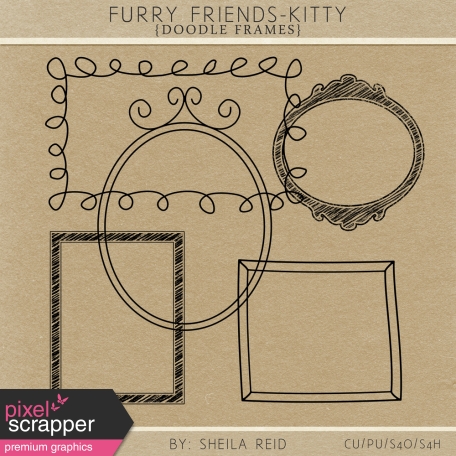 Furry Friends- Kitty Doodle Frames Kit