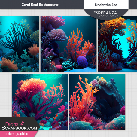 Under the Sea Coral Reef Backgrounds Kit