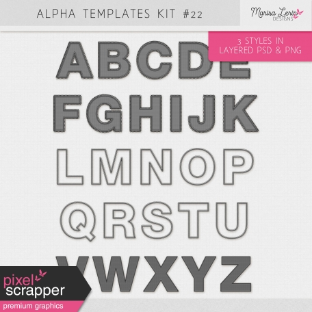 Alpha Template Kit #22 - Embroidered by Marisa Lerin graphics kit ...