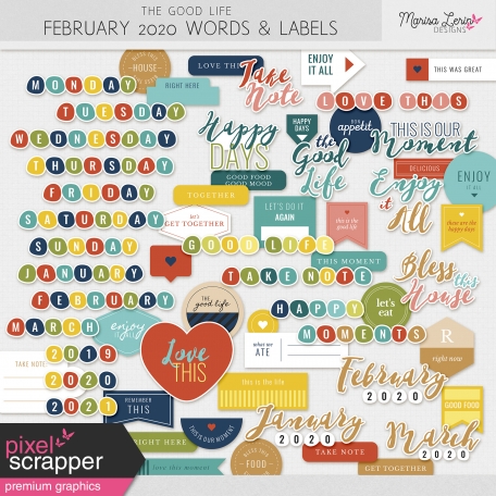 The Good Life: February 2020 Words & Labels Kit