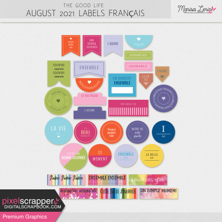 The Good Life: August 2021 Labels Français Kit