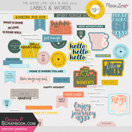 The Good Life: July & August 2023 Labels Kit by Marisa Lerin graphics ...