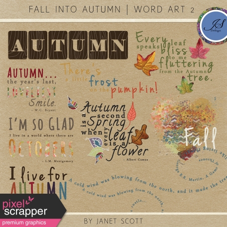 Fall Into Autumn - Word Art Kit