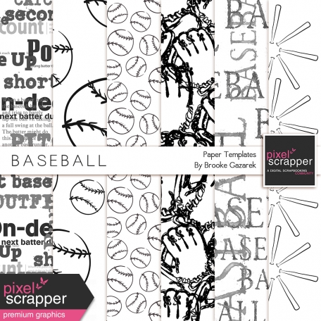 Baseball Papers Templates by Brooke Gazarek graphics kit ...