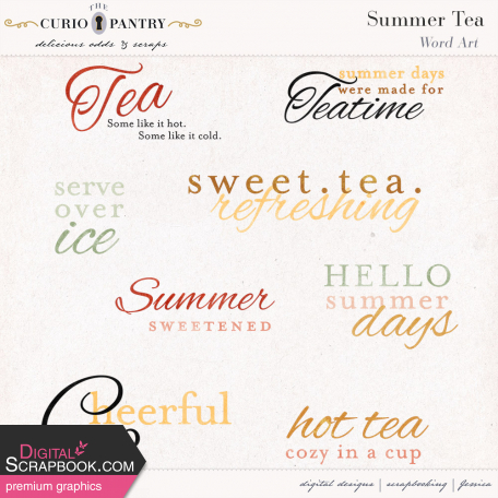 Summer Tea Word Art