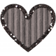 Cardboard Glitter Heart- Gray