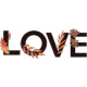 Fall in Love Mini Kit Word Art: Love Chipboard