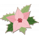 Pink Christmas Poinsettia Chipboard