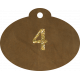 Brown and gold &#039;4&#039; tag