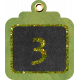 Green and glitter chalkboard &#039;3&#039; tag