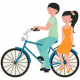 Love At First Sight - Sticker Blue Bicycle Double