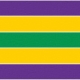 Mardi Gras 2018: Paper, Yellow Green Purple Bold Stripes