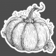 This Is Spooky Stickers: B&amp;W Pumpkin