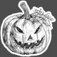 This Is Spooky Stickers: B&amp;W Pumpkin 2