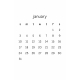 Monthly Calendar Half Letter January 2016