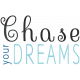 Raindrops &amp; Rainbows- Chase Your Dreams Word Art