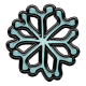 Winter Puffy Sticker Light Blue Snowflake