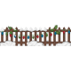 Home For The Holidays- Snowy Lighted Fence Element