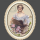 Vintage Lady in Oval Pearl Frame- 6