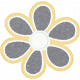 Sunshine and Snow Gray Flower Sticker